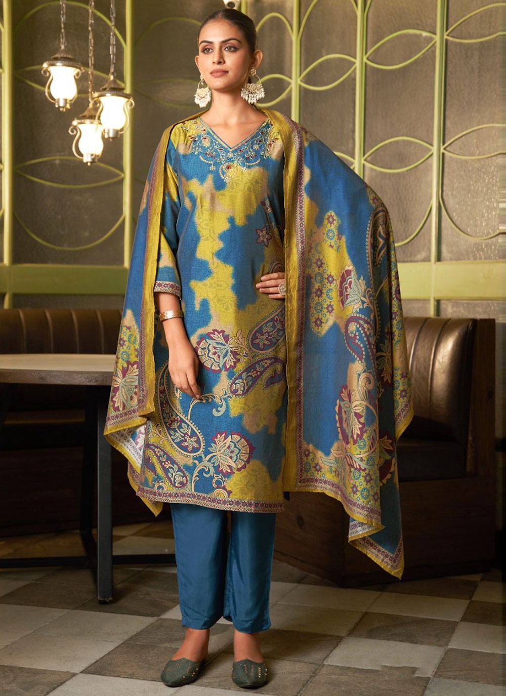 Silk, Viscose Salwar Suit - T3757