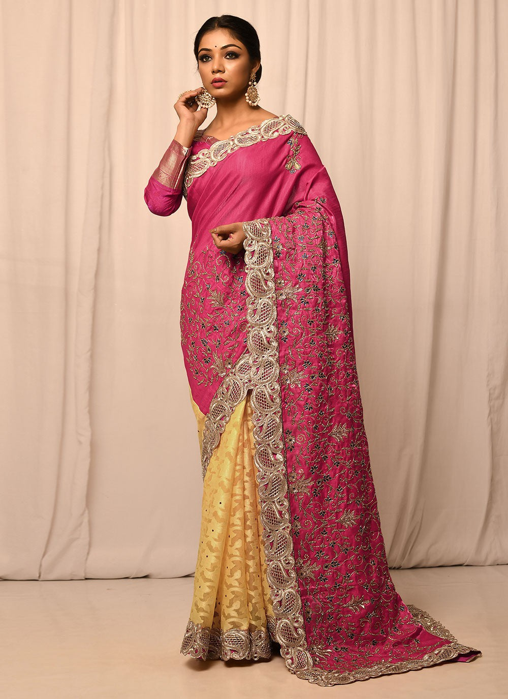 Traditional Embroidered Silk Saree - S1557