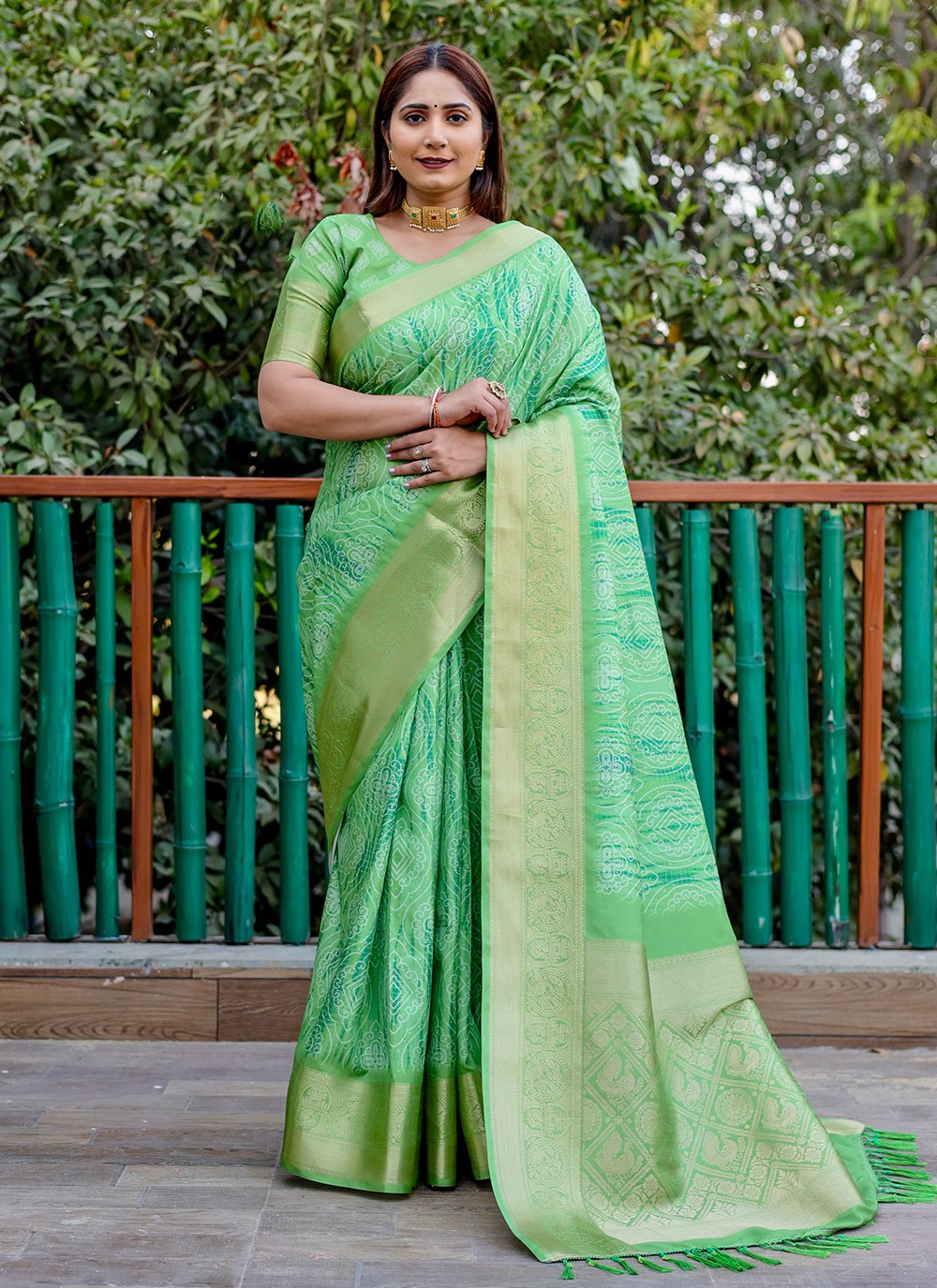 Contemporary Border Work Silk Saree - S8949