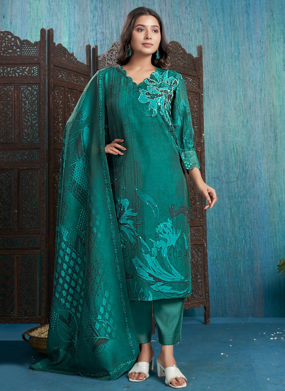 Silk, Viscose Salwar Suit - T3720