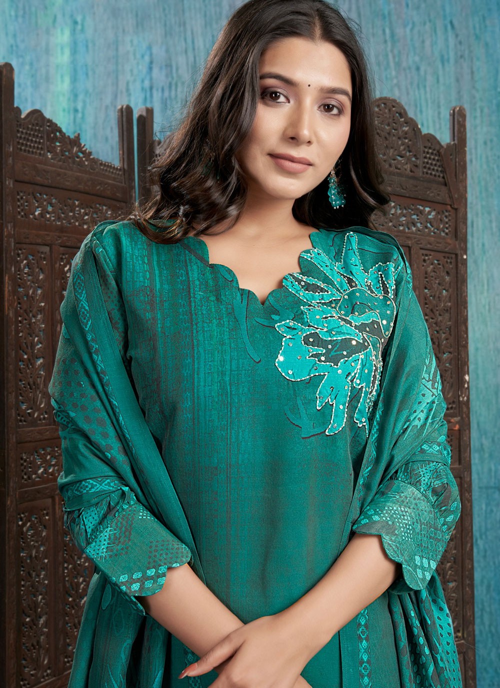 Silk, Viscose Salwar Suit - T3720