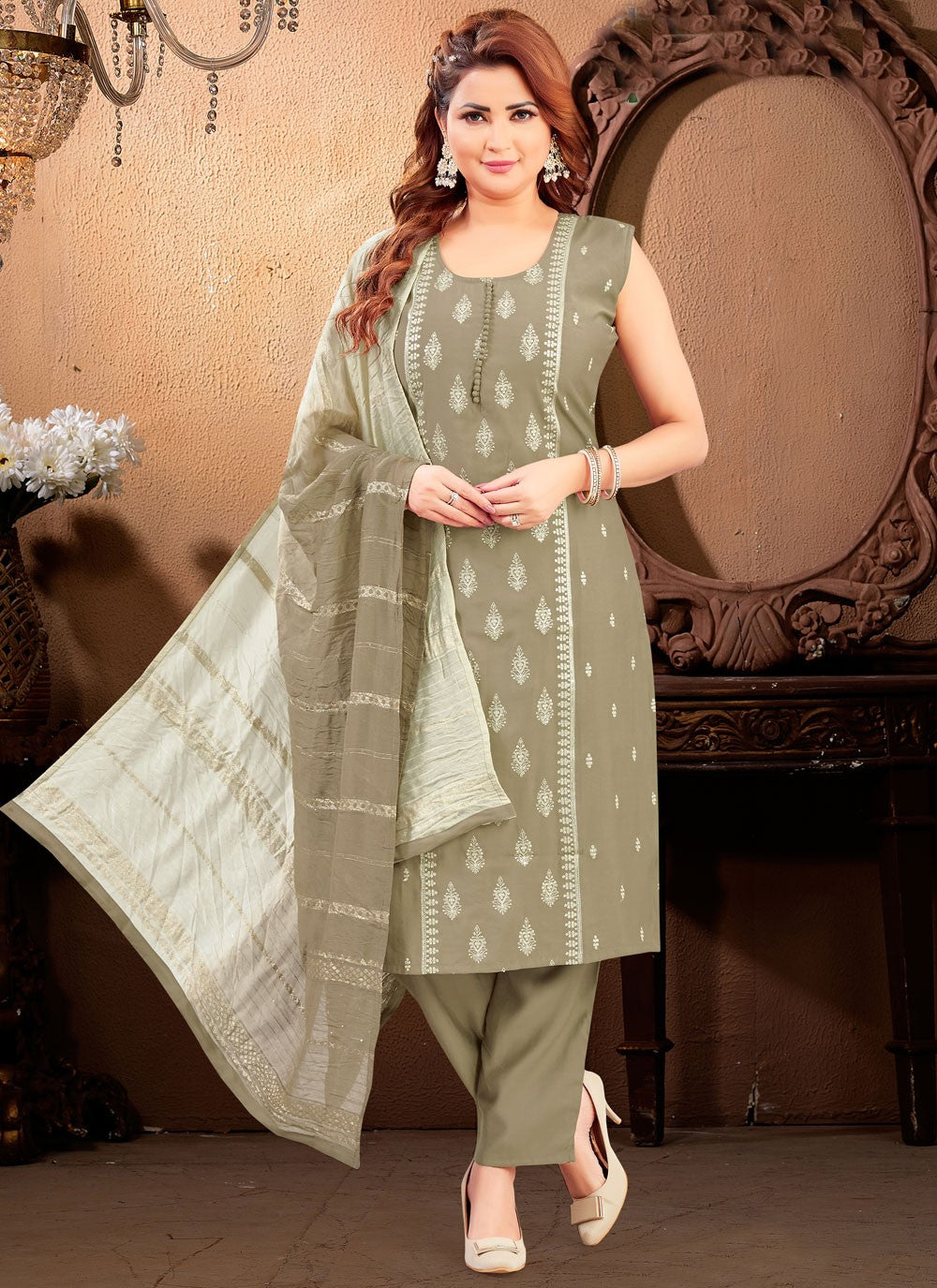 Silk Salwar Suit - T4116