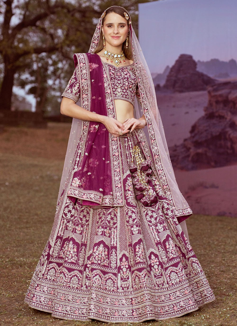 Beads Organza A - Line Lehenga - L2914