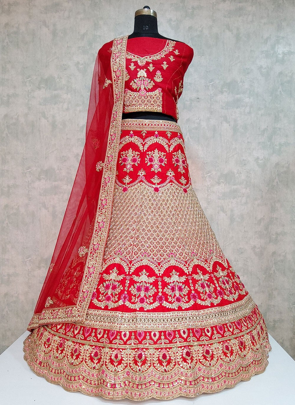 Embroidered Velvet A - Line Lehenga - L1919