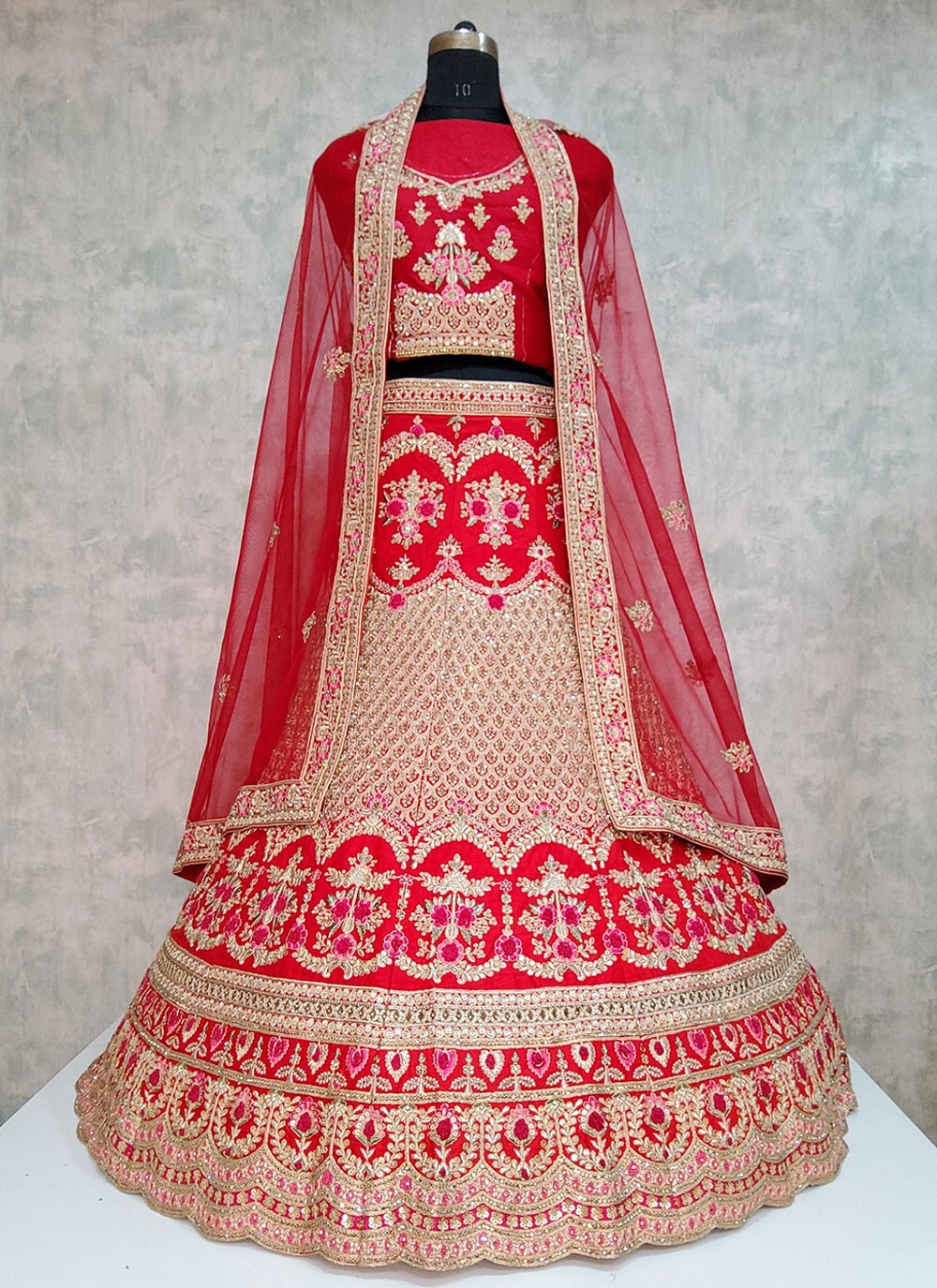 Embroidered Velvet A - Line Lehenga - L1919