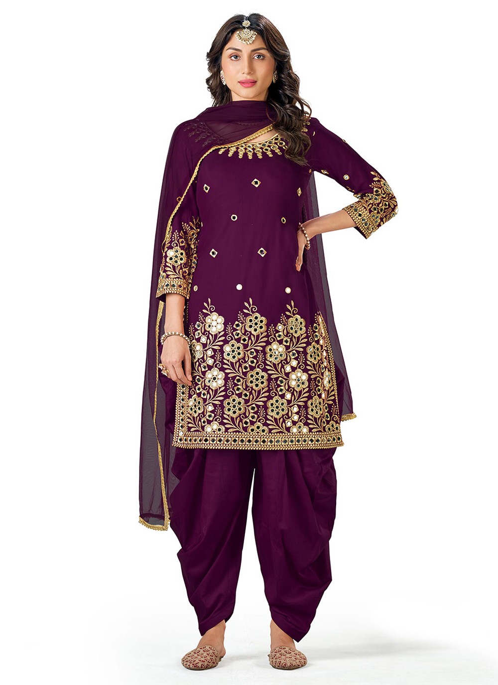 Silk Patiala Suit - T757