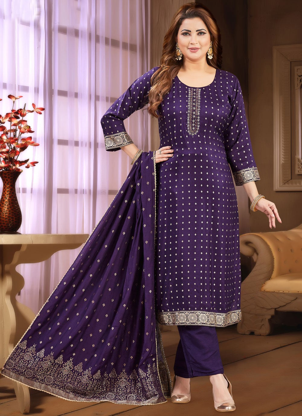 Silk Salwar Suit - T4116