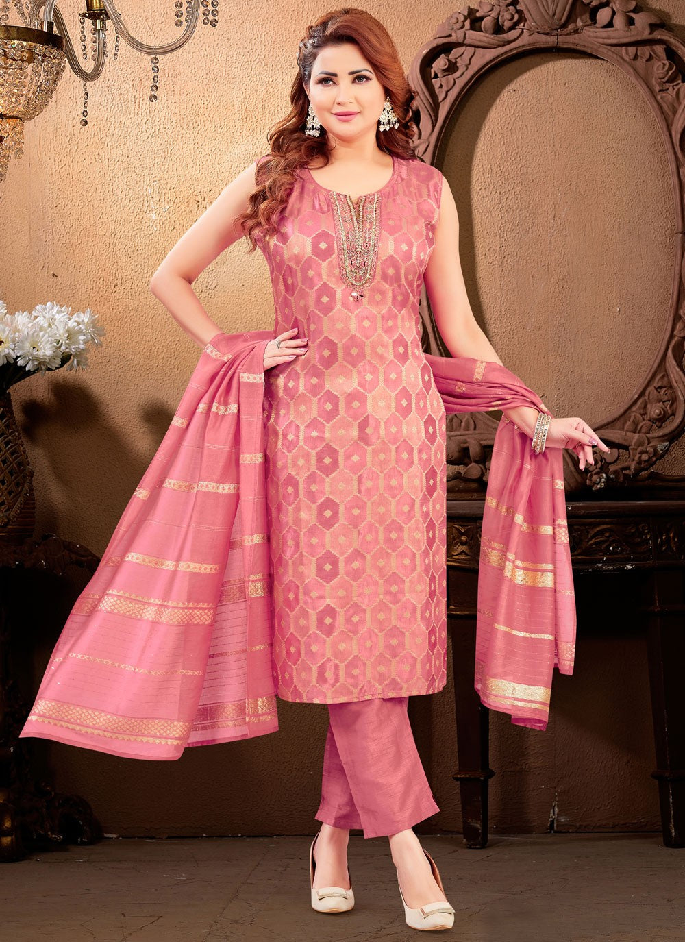 Silk Salwar Suit - T4116