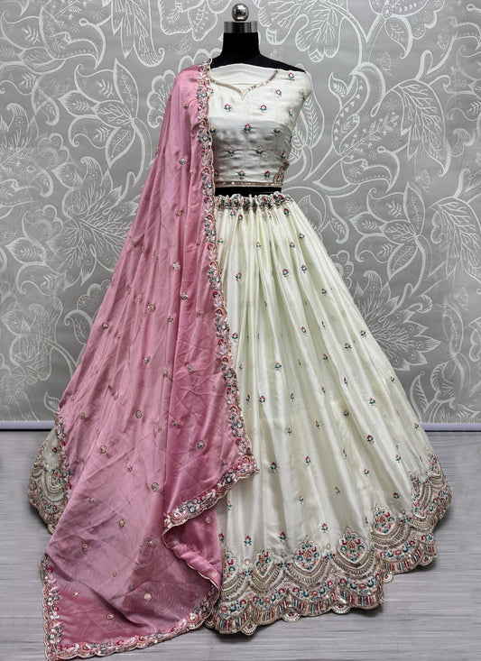 Embroidered Silk A - Line Lehenga - L2847