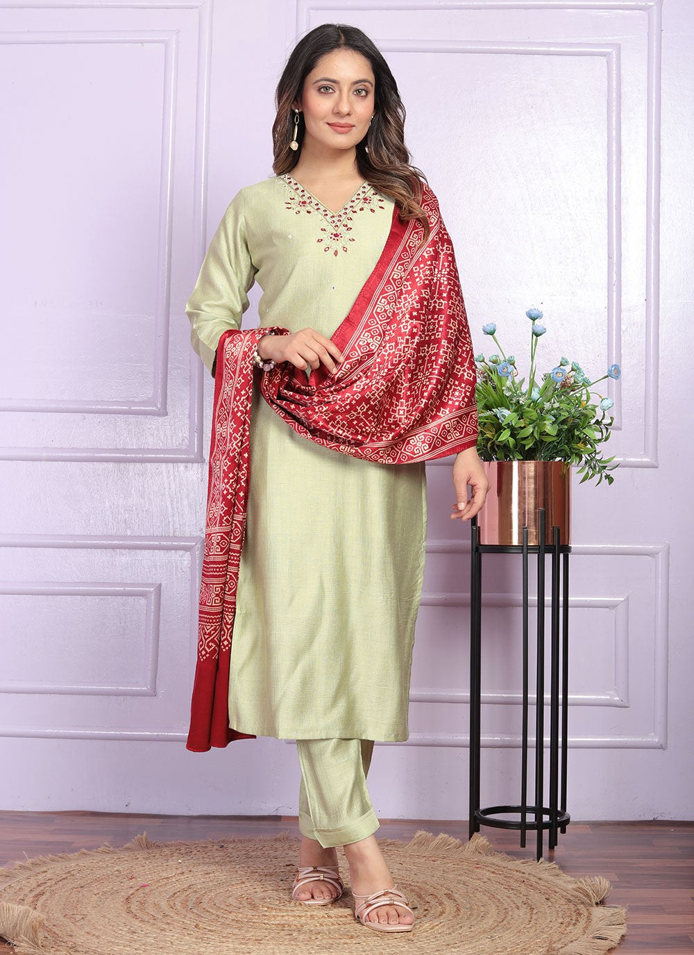 Muslin, Viscose Salwar Suit - T2838