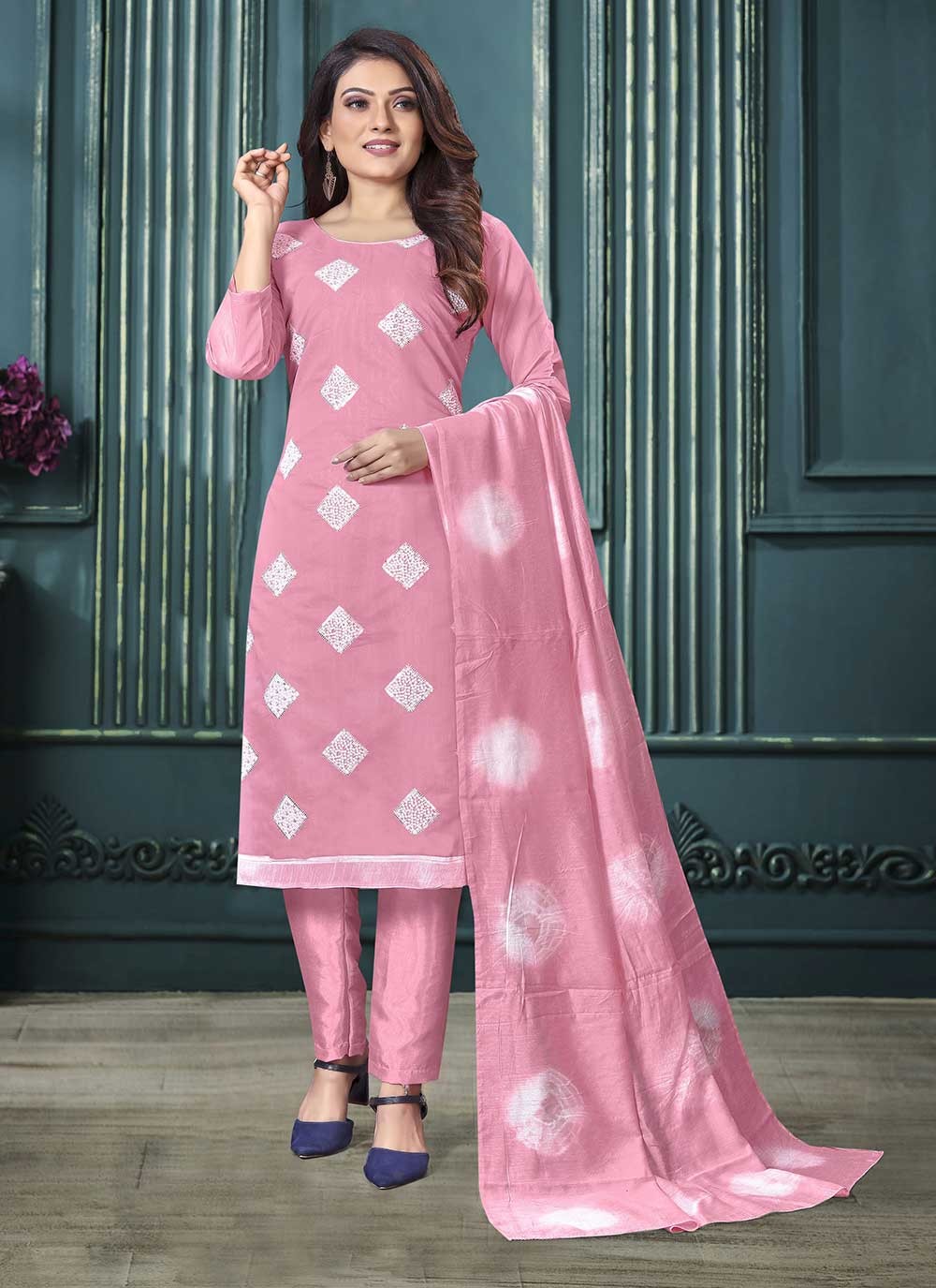 Silk Salwar Suit - T825