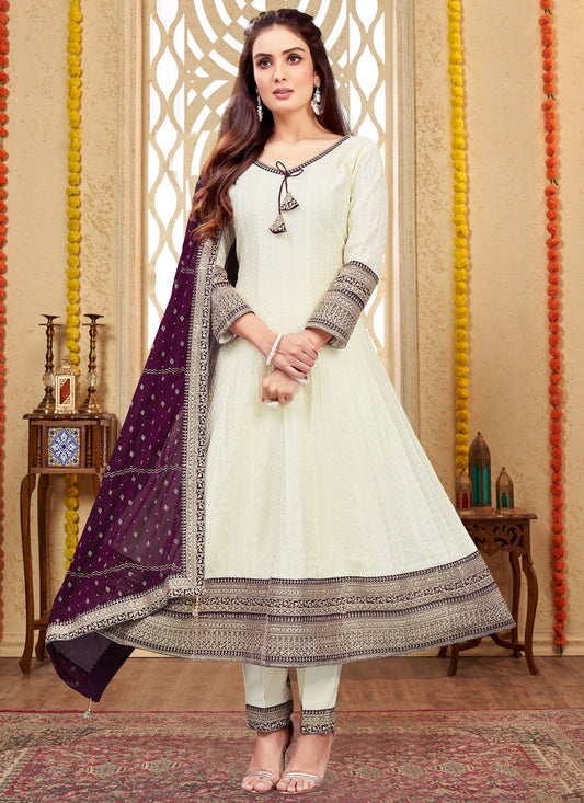 Embroidered Silk Salwar Suit - T4276