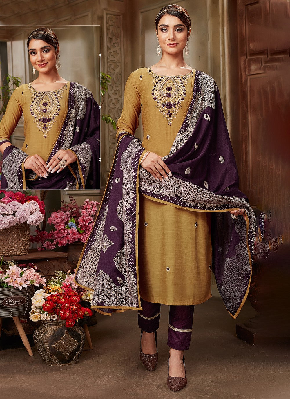 Silk Salwar Suit - T2113