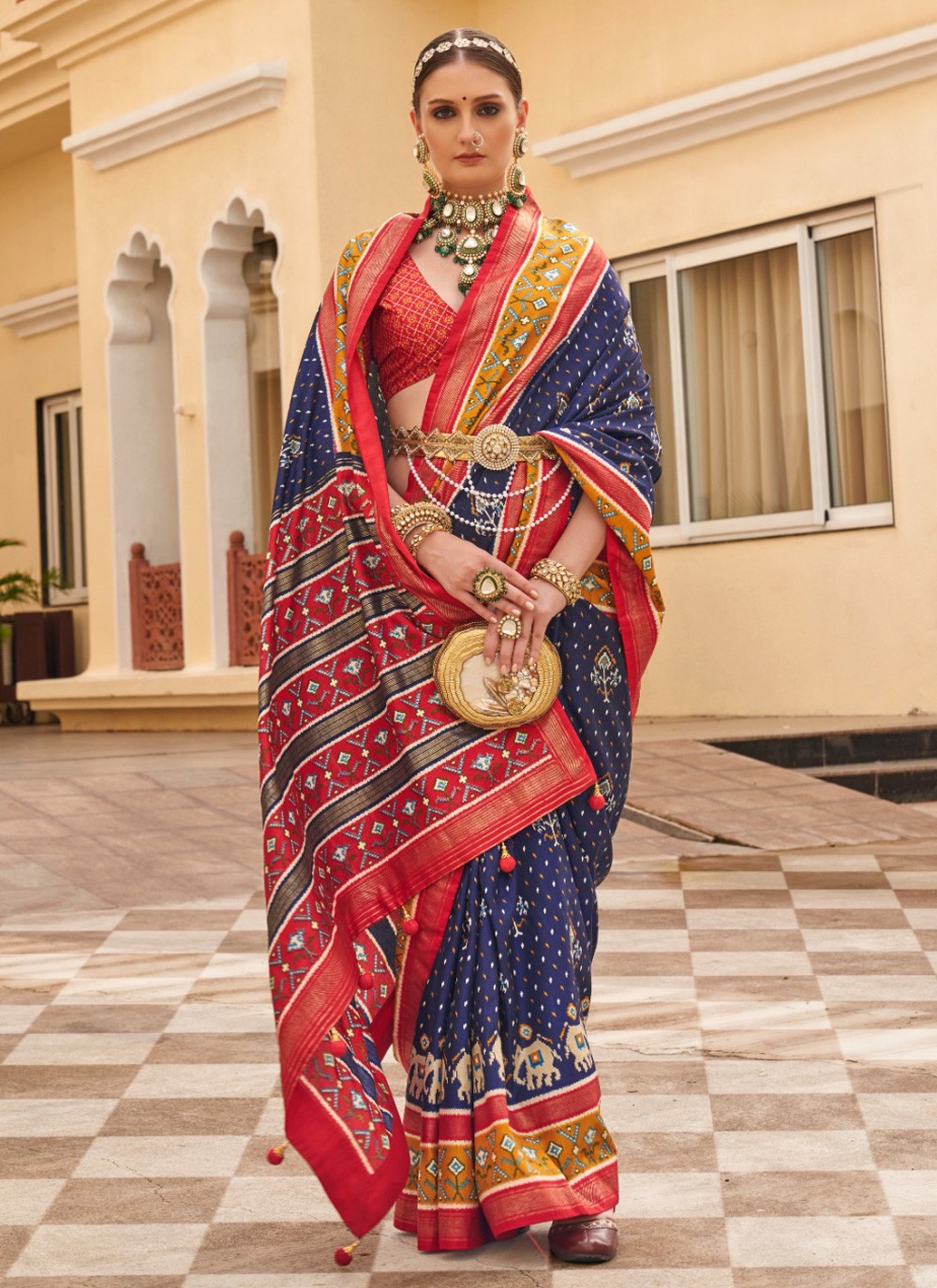 Contemporary Patola Print Silk Saree - S3857