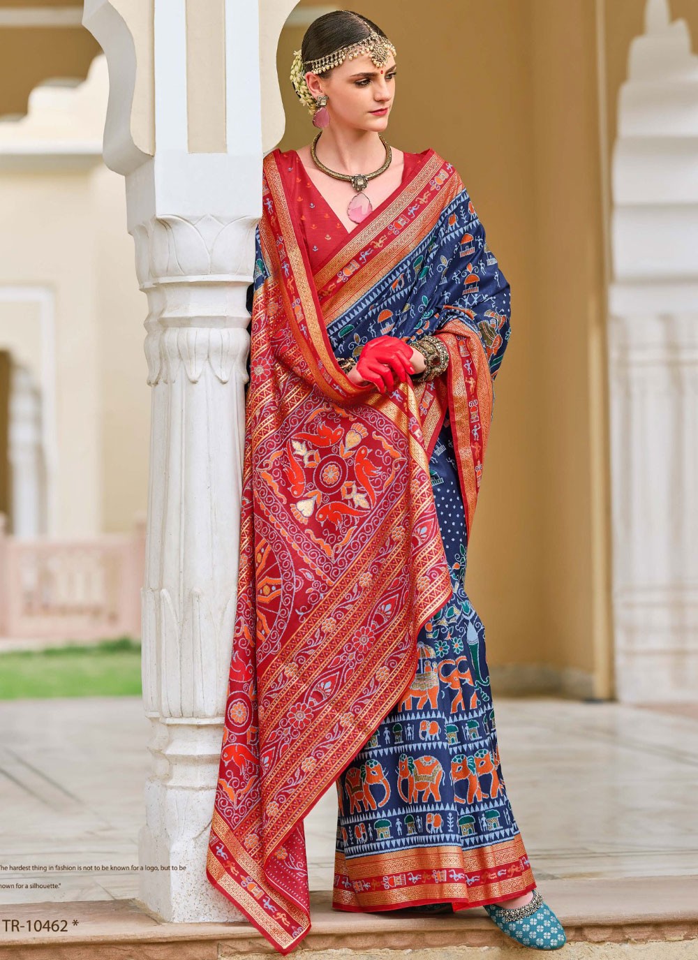 Classic Foliage Prints Silk Saree - S9633