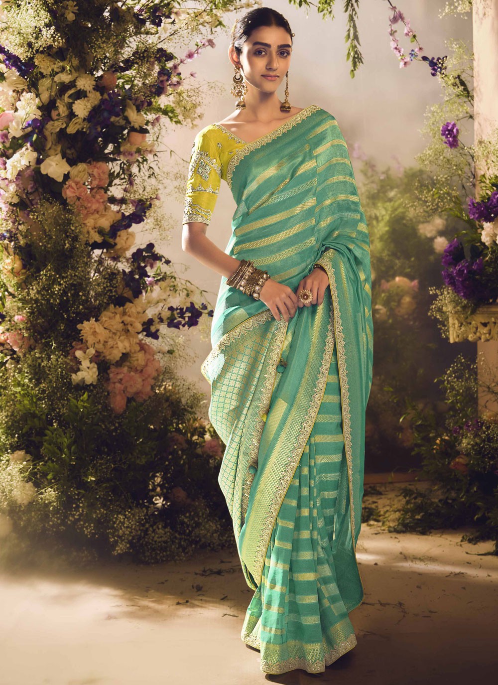 Classic Border Work Silk Purple Saree - S11268