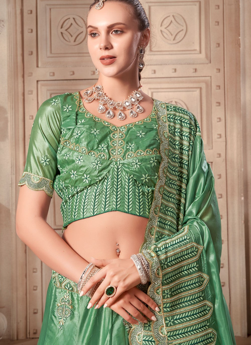 Embroidered Silk Readymade Lehenga Choli - L2269