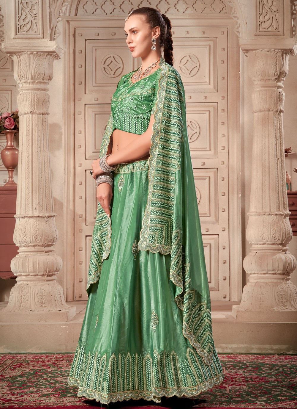 Embroidered Silk Readymade Lehenga Choli - L2269