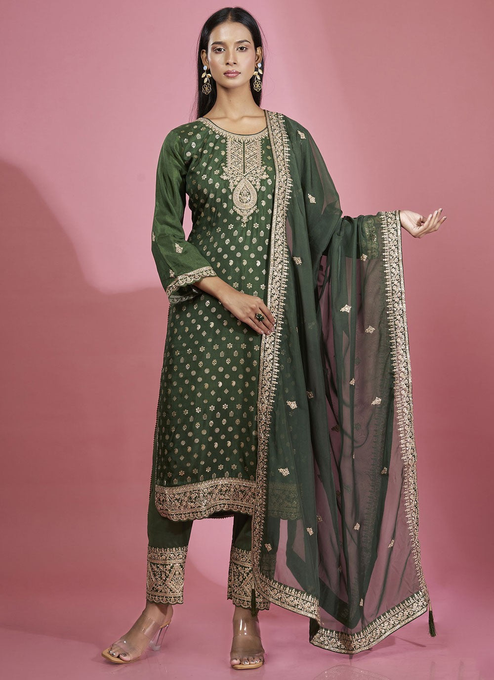 Silk Salwar Suit - T3823