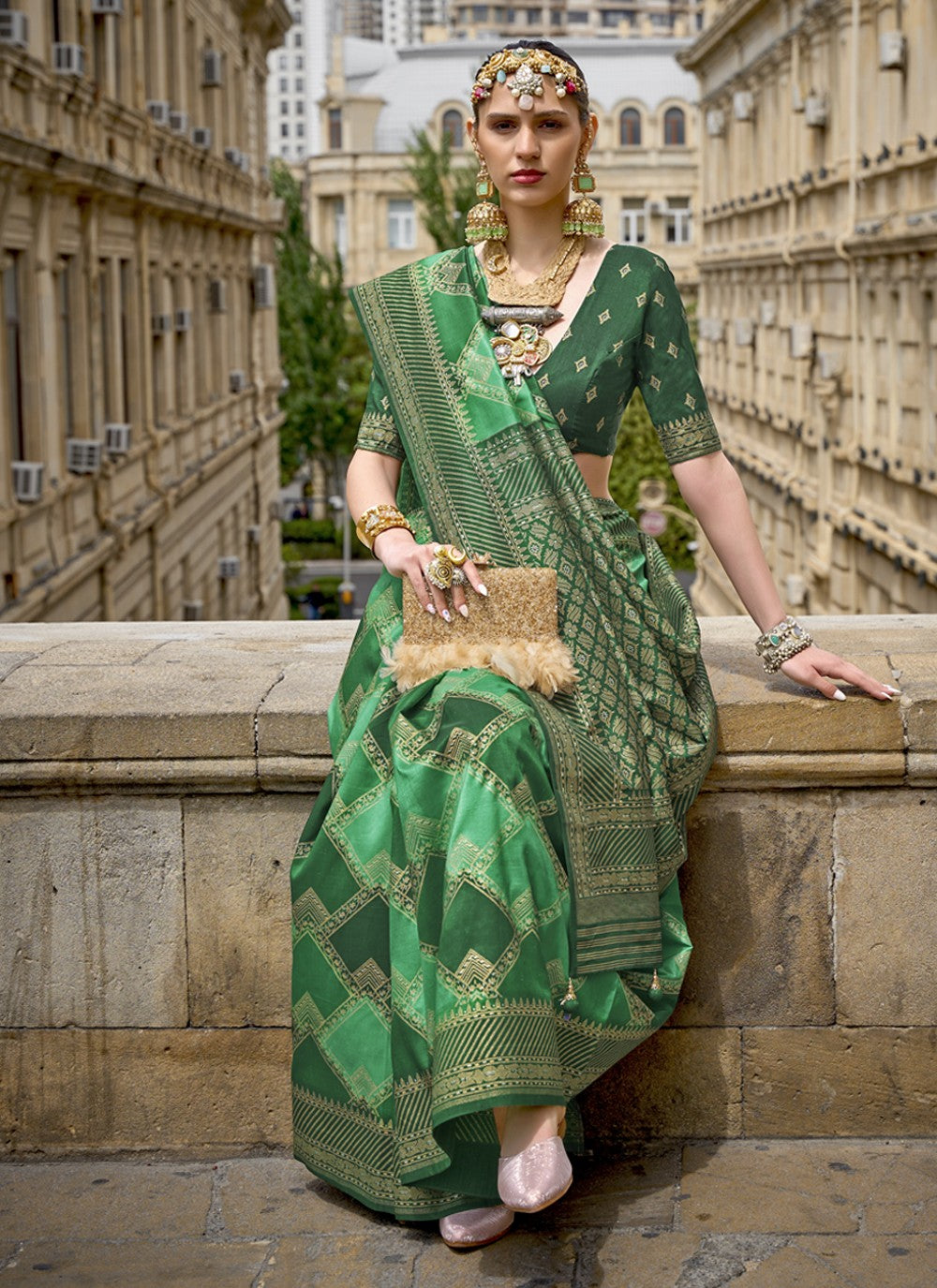 Classic Fancy Work Silk Saree - S3705