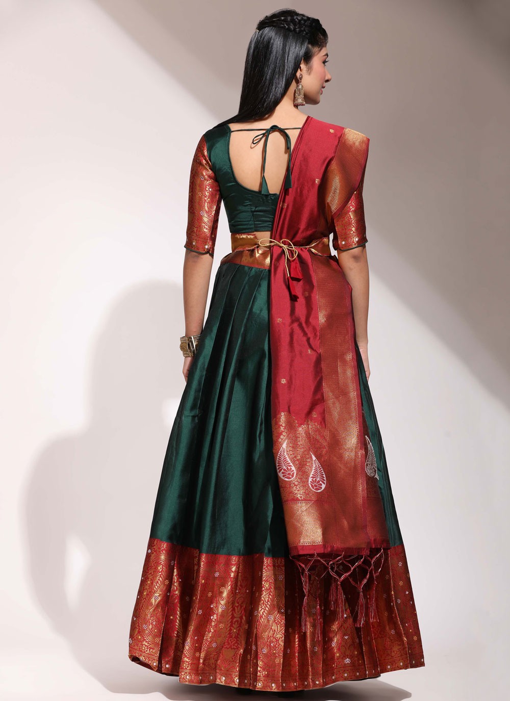 Woven Silk A - Line Lehenga - L2463