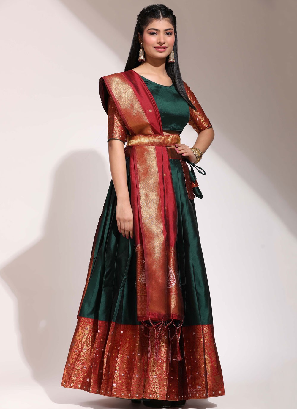 Woven Silk A - Line Lehenga - L2463