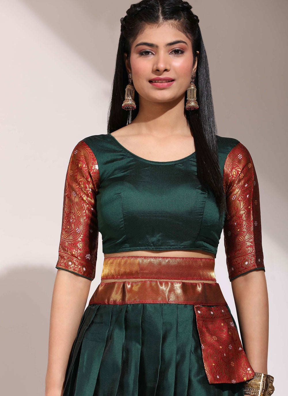 Woven Silk A - Line Lehenga - L2463