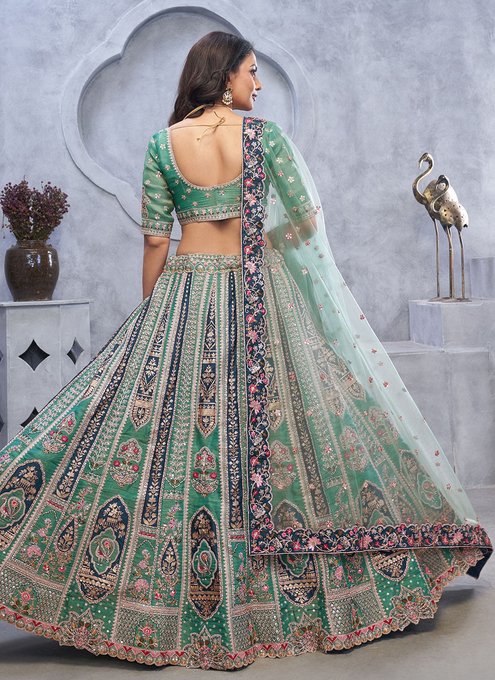 Embroidered Organza, Silk Lehenga - L3112