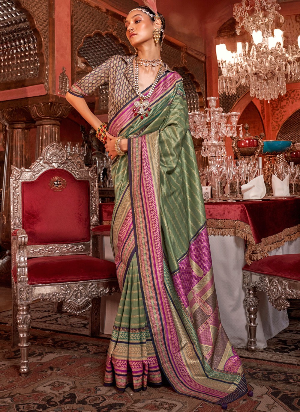 Classic Weaving Zari Silk Saree - S8965