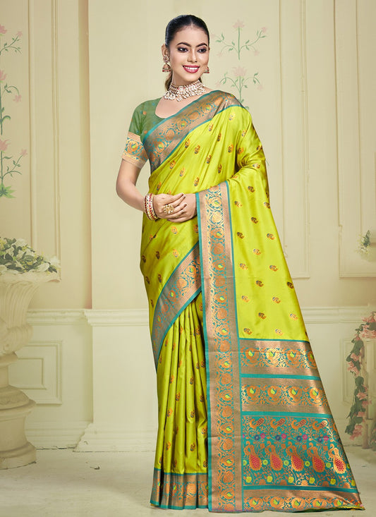 Casual Woven Silk Green Saree - S11381