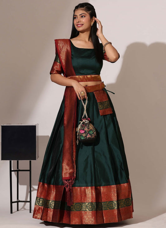 Woven Silk A - Line Lehenga - L2509