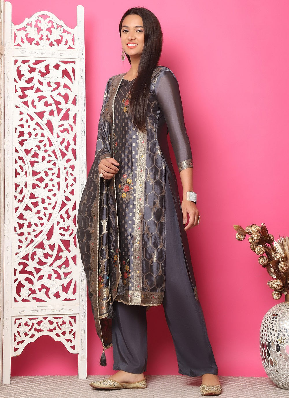 Silk Pant Style Suit - T3316