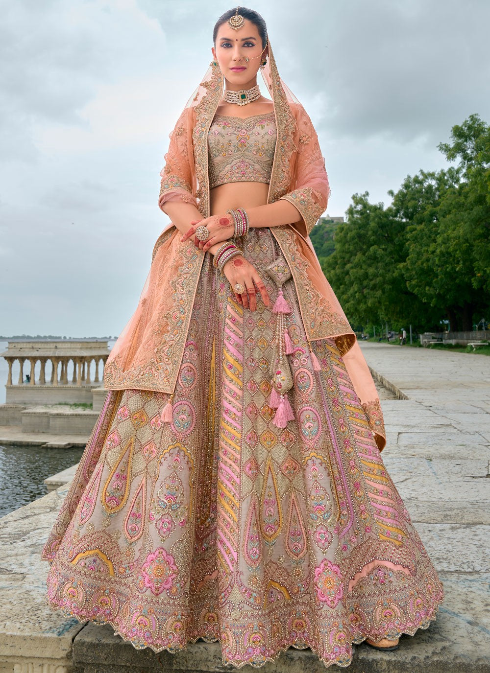 Embroidered Silk A - Line Lehenga - L2783