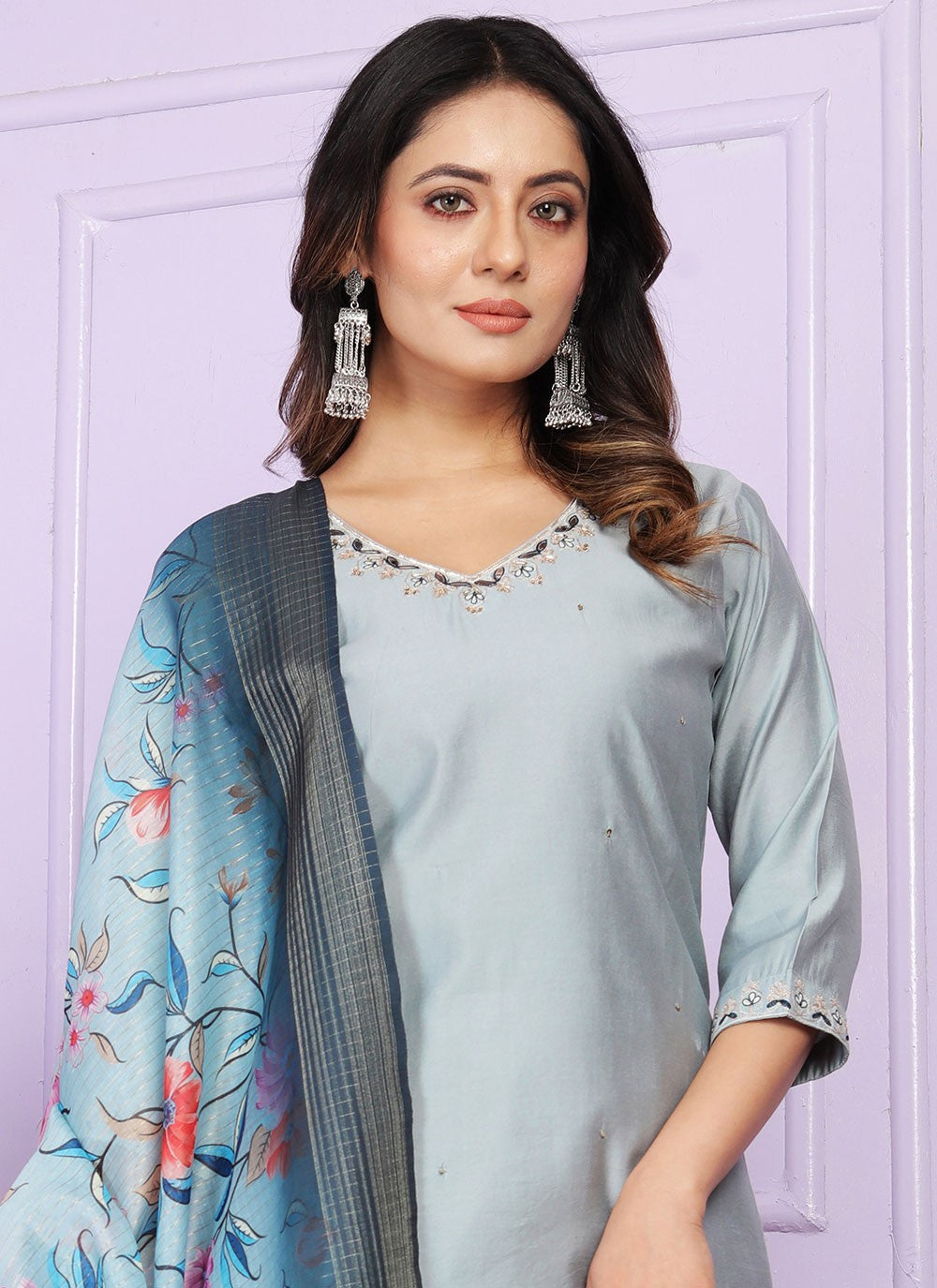 Muslin, Viscose Salwar Suit - T2838