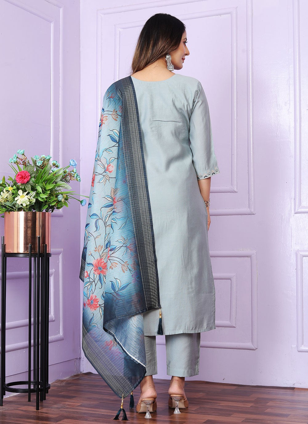 Muslin, Viscose Salwar Suit - T2838