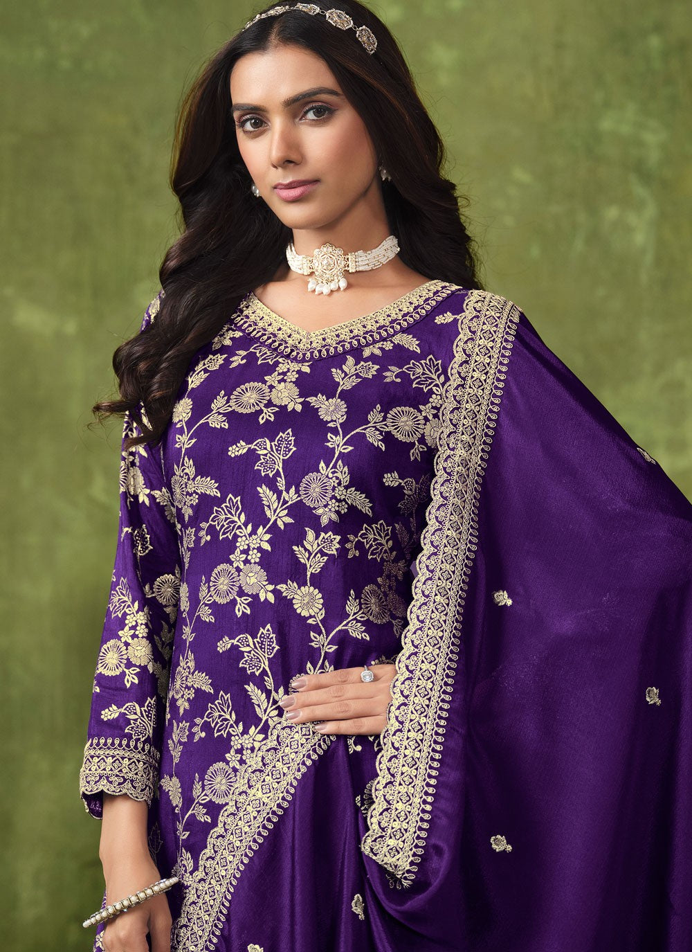 Silk Salwar Suit - T3174