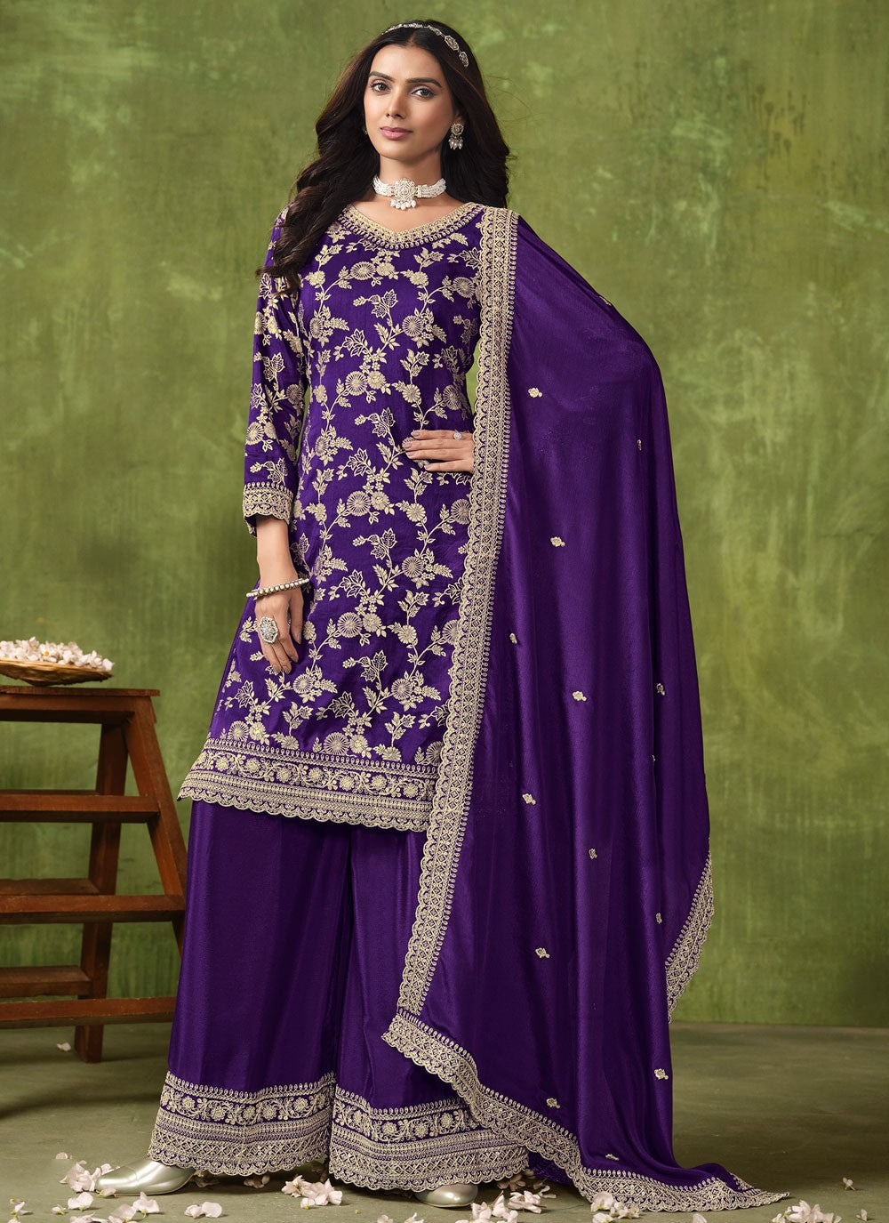 Silk Salwar Suit - T3174