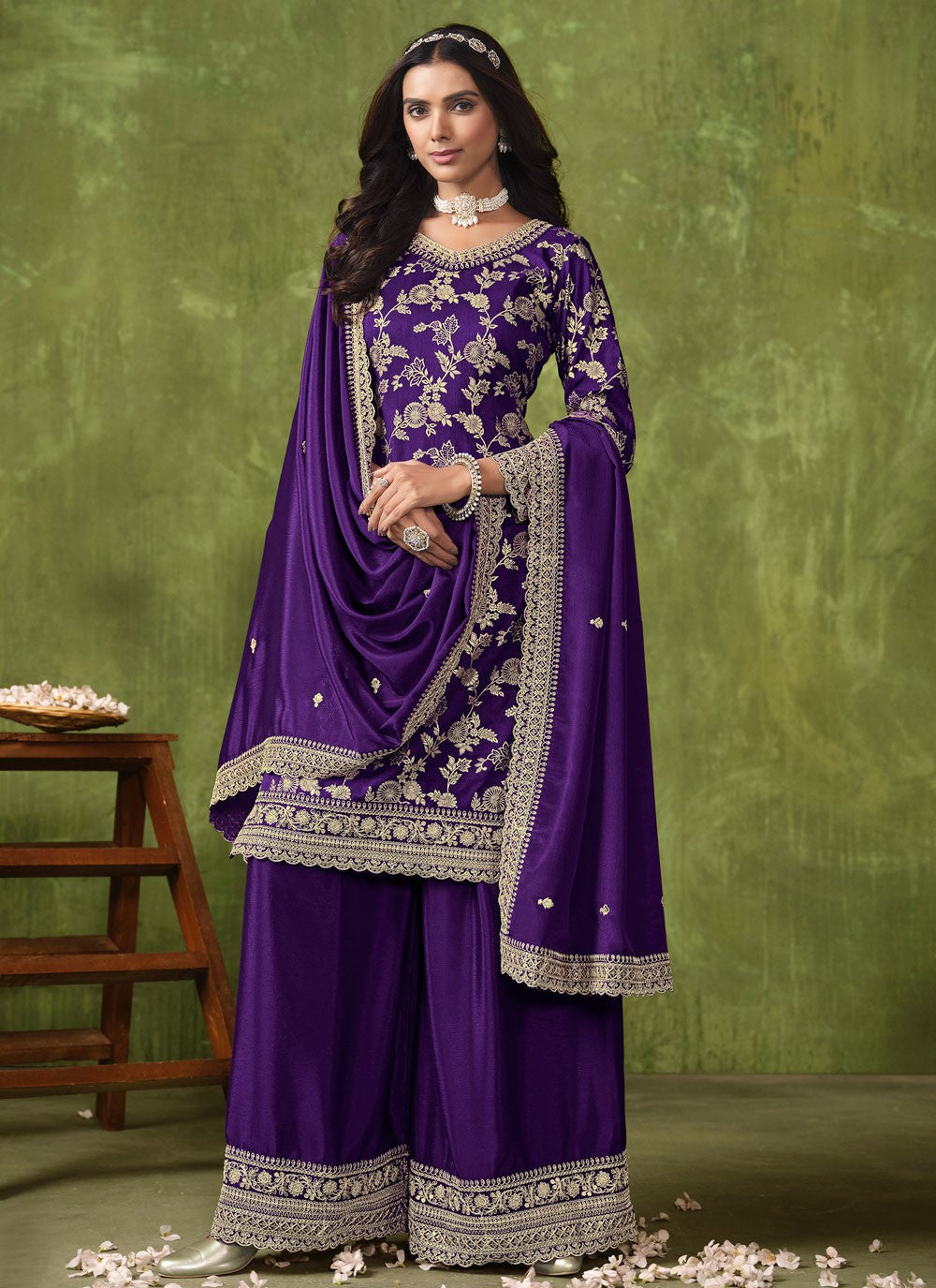 Silk Salwar Suit - T3174