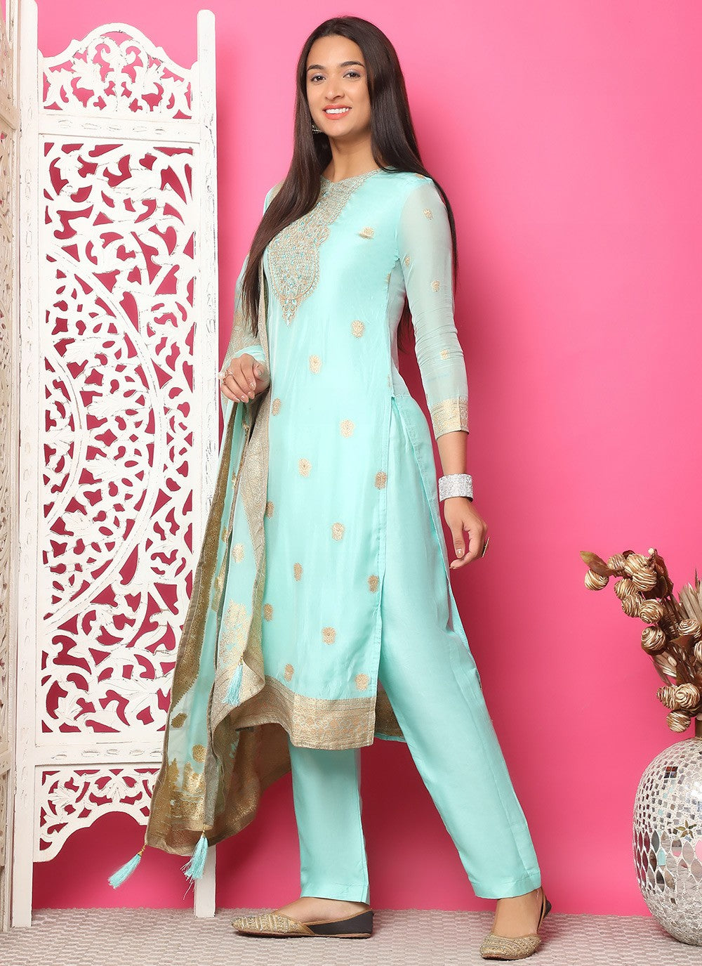 Silk Pant Style Suit - T3316