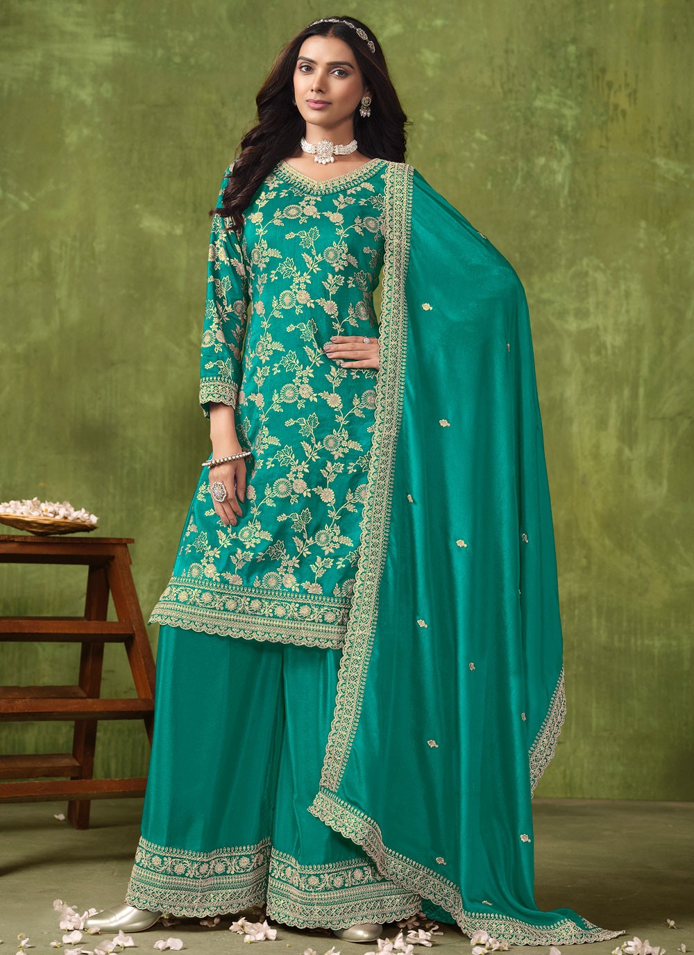 Silk Salwar Suit - T3174