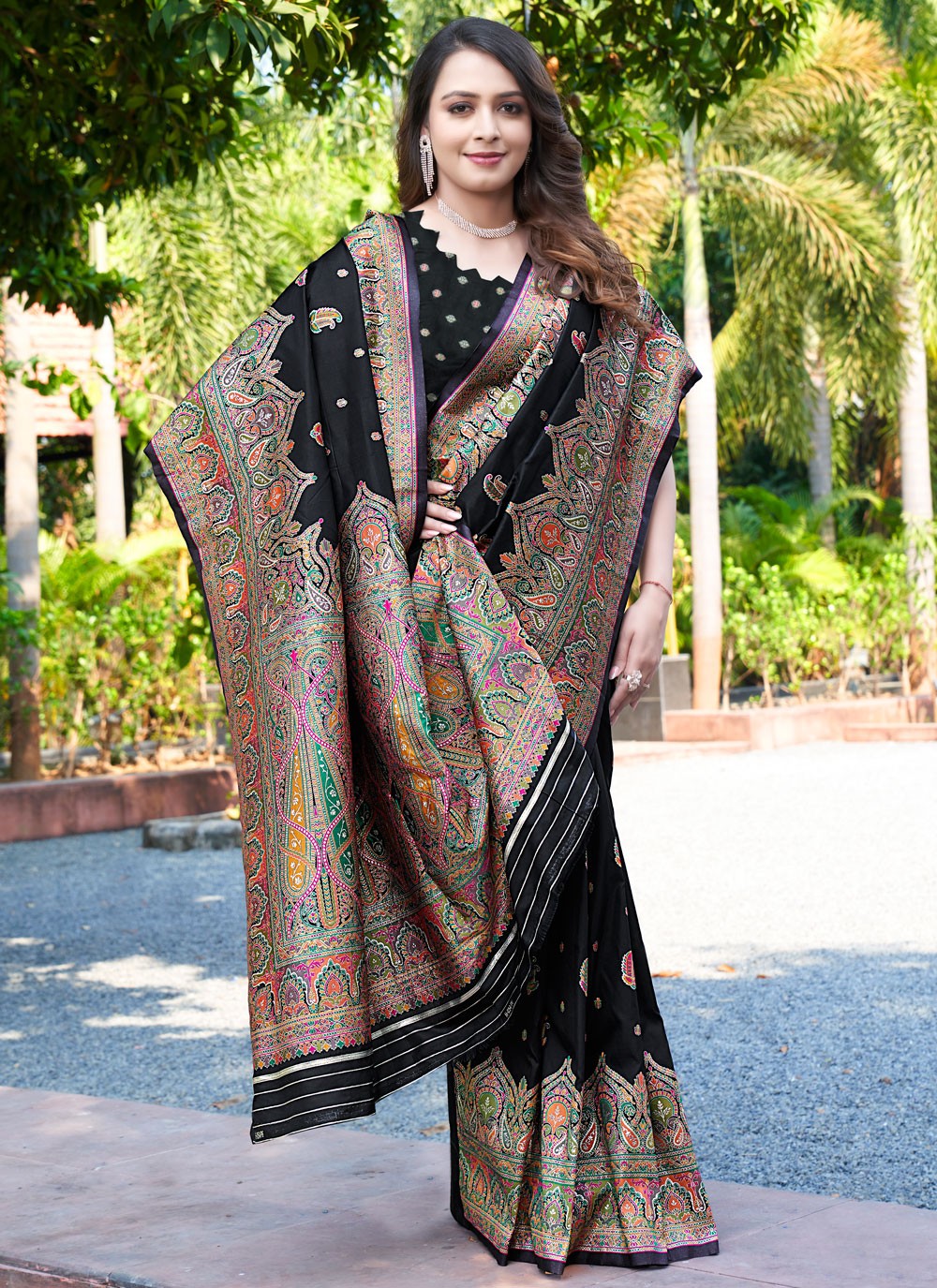 Kashmiri Pashmina Saree - S11995