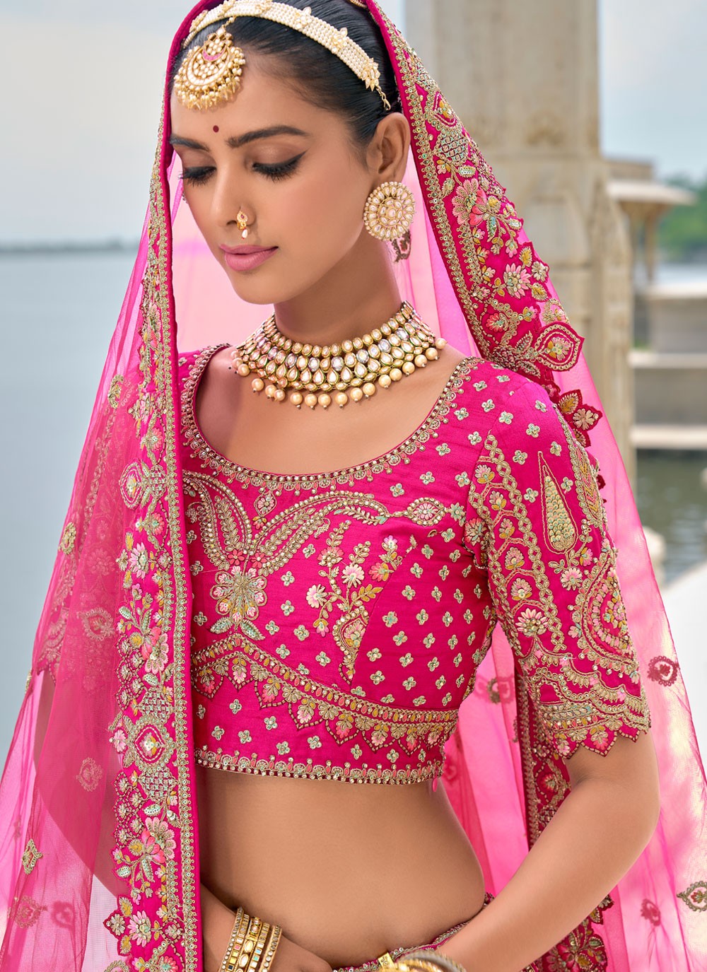 Embroidered Silk A - Line Lehenga - L2783