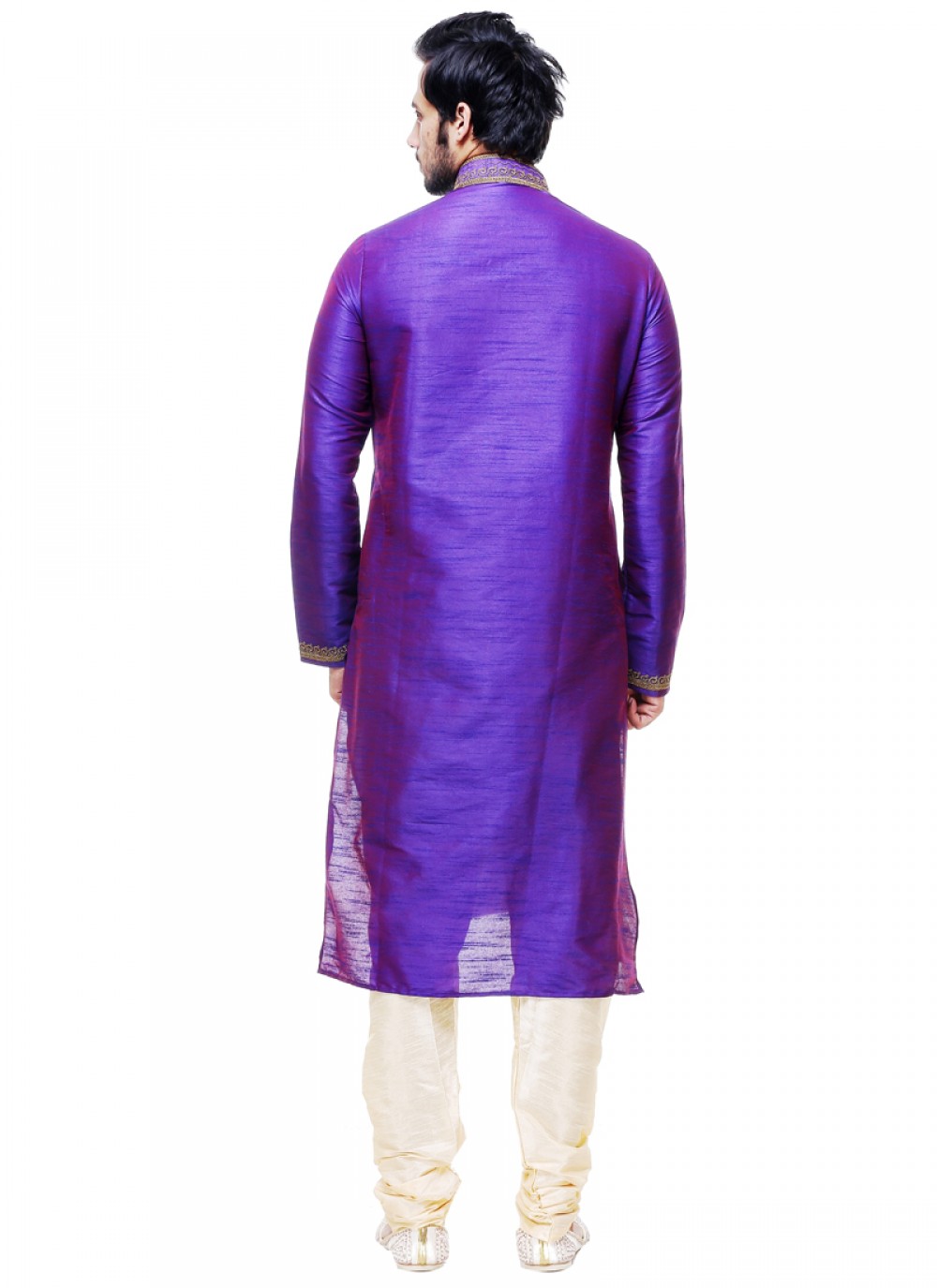 Plain Silk Purple Kurta Pyjama - M1003