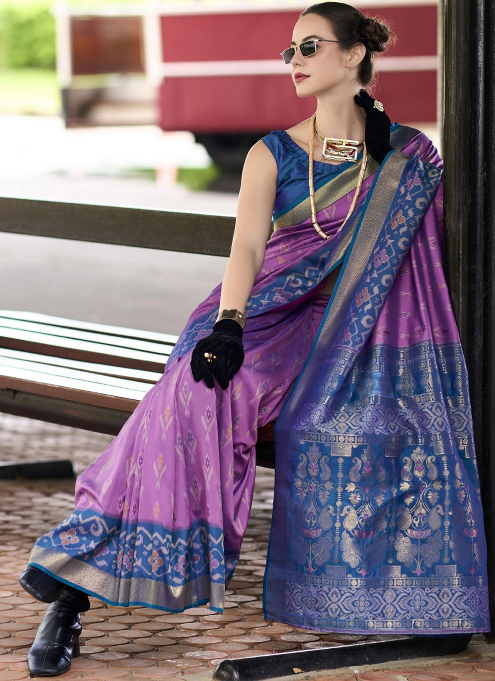 Traditional Weaving Zari Silk Blue Saree - S10879