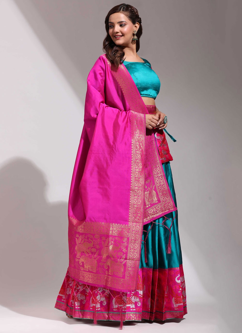 Weaving Zari Silk A - Line Lehenga - L2468