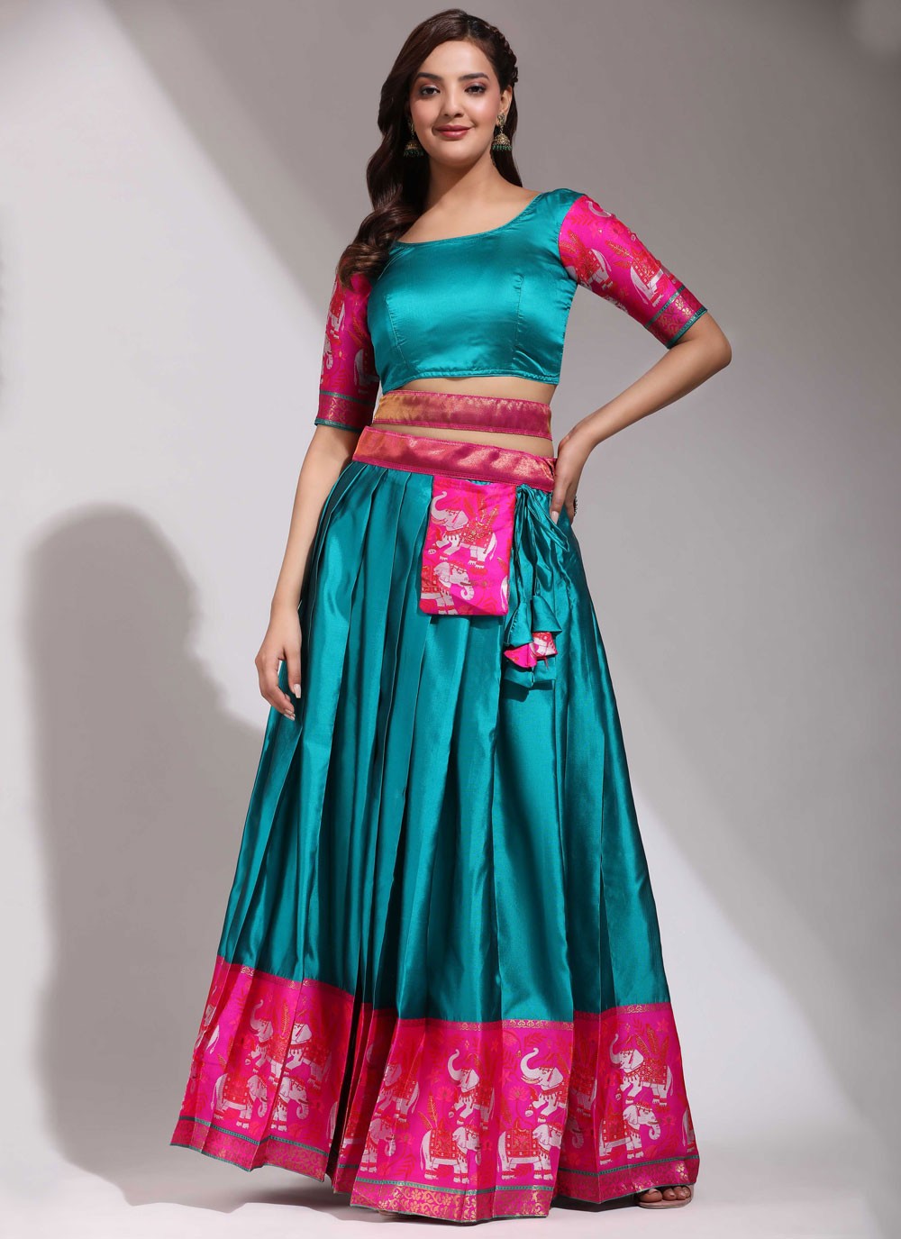 Weaving Zari Silk A - Line Lehenga - L2468