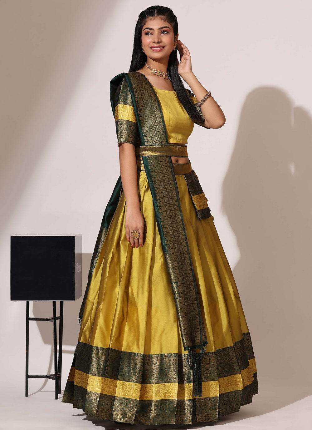 Woven Silk A - Line Lehenga - L2509