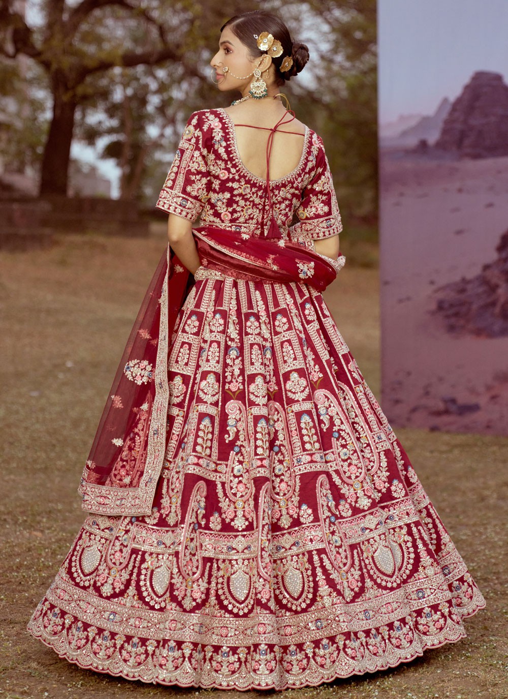 Beads Organza A - Line Lehenga - L2914