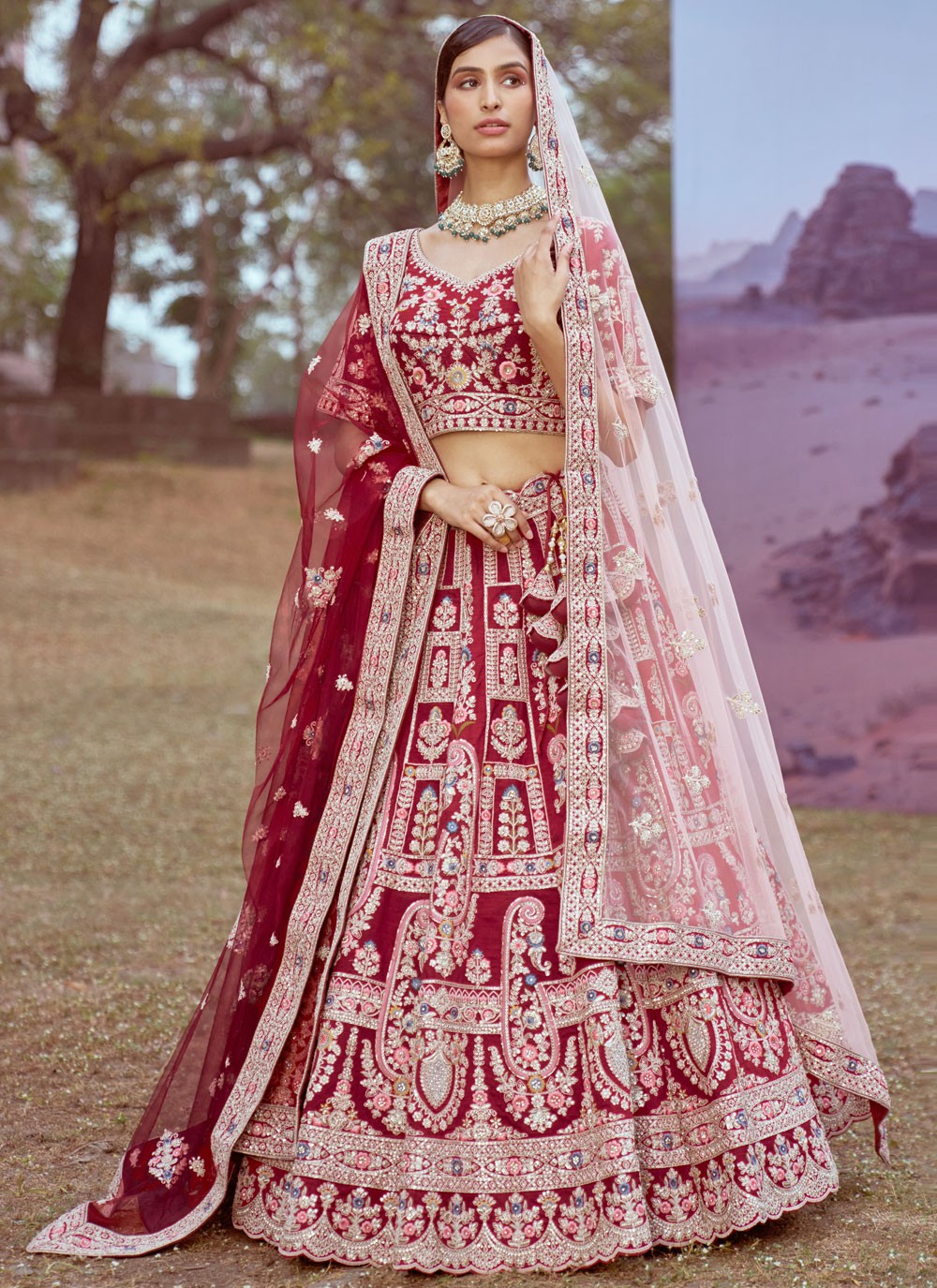 Beads Organza A - Line Lehenga - L2914