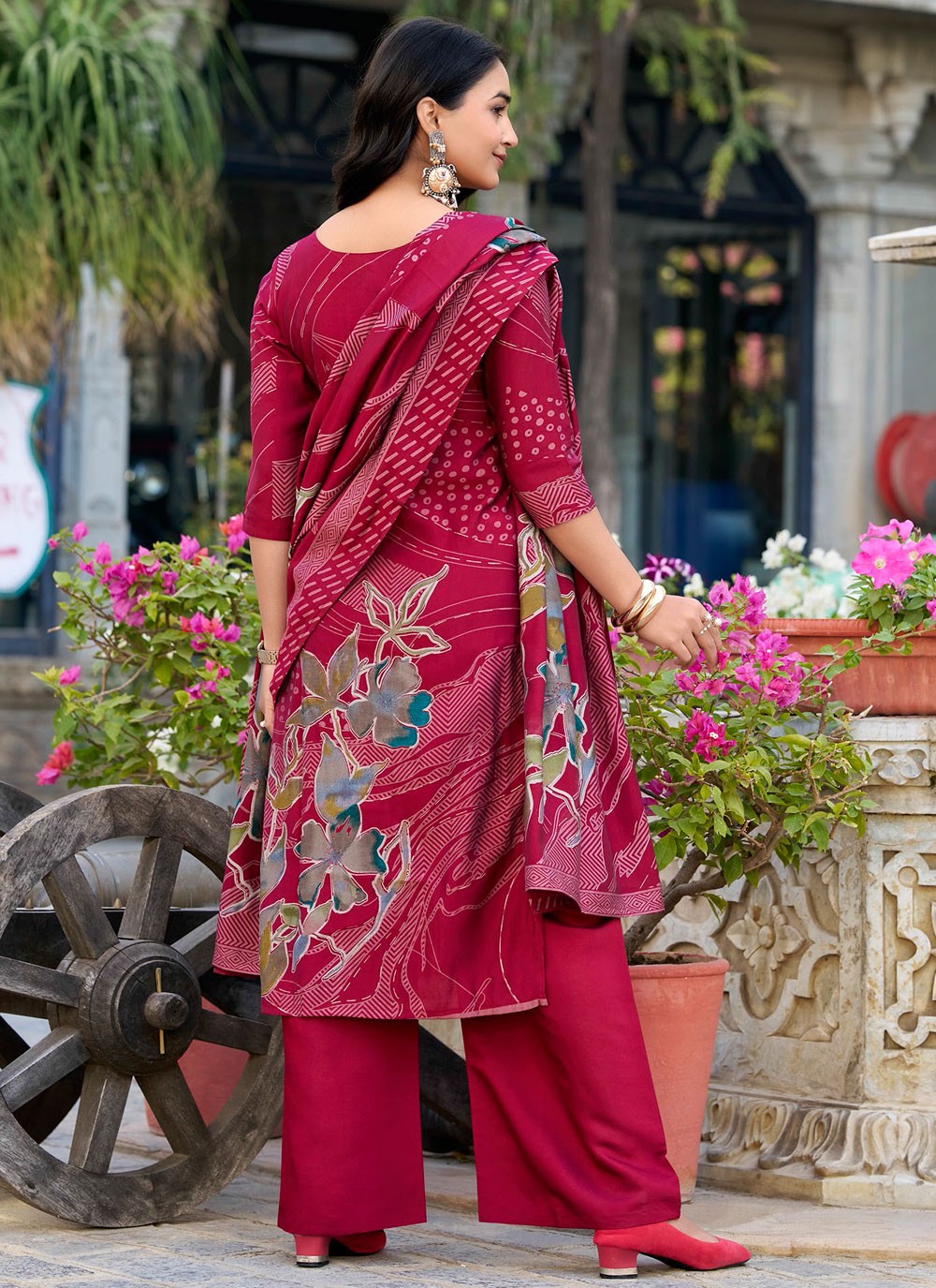 Beads Silk Palazzo Suit - T4627